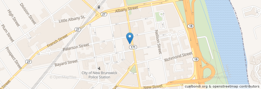 Mapa de ubicacion de Brunswick Bank and Trust - Downtown New Brunswick en Estados Unidos De América, Nueva Jersey, Middlesex County, New Brunswick.