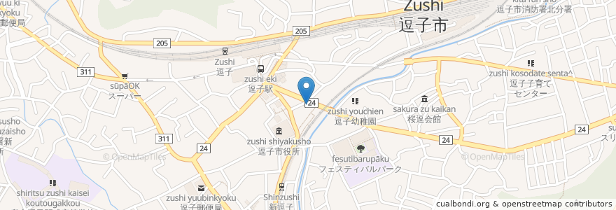 Mapa de ubicacion de 三井のリパーク en Japón, Prefectura De Kanagawa, 逗子市.