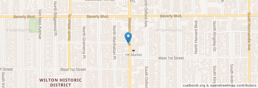 Mapa de ubicacion de the bun shop en الولايات المتّحدة الأمريكيّة, كاليفورنيا, مقاطعة لوس أنجلس, لوس أنجلس.
