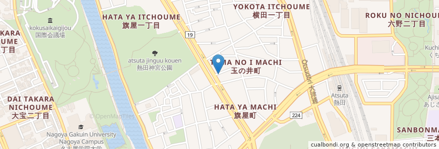 Mapa de ubicacion de 神宮bar en 日本, 爱知县, 名古屋市, 熱田区.