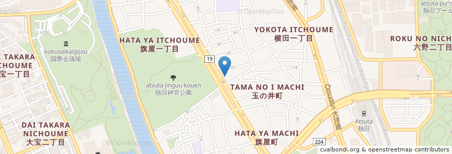 Mapa de ubicacion de ブルボン en 일본, 아이치현, 나고야 시, 熱田区.