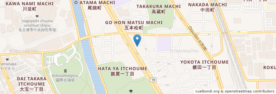 Mapa de ubicacion de アイズデンタルクリニック en Japão, 愛知県, Nagoia, 熱田区.