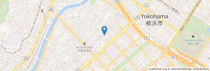 Mapa de ubicacion de 新福菜館 伊勢佐木町店 en Japón, Prefectura De Kanagawa, Yokohama, Barrio Naka.