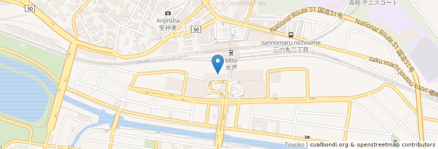 Mapa de ubicacion de サイゼリヤ en 日本, 茨城県, 水戸市.
