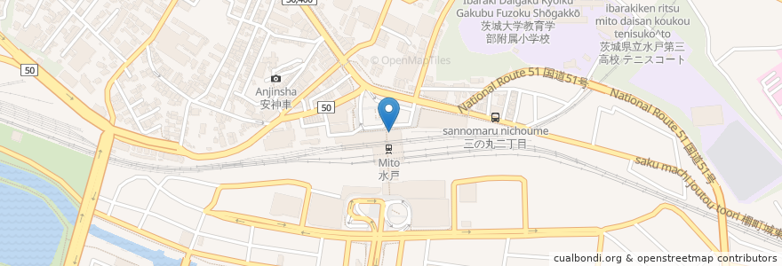 Mapa de ubicacion de 神戸屋キッチン en 日本, 茨城県, 水戸市.