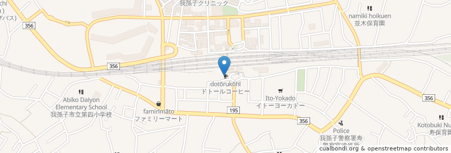 Mapa de ubicacion de ドトールコーヒーショップ en 日本, 千葉県, 我孫子市.