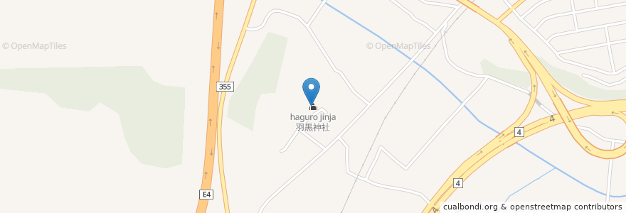 Mapa de ubicacion de 羽黒神社 en 日本, 福島県, 二本松市.