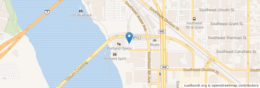 Mapa de ubicacion de Southwest 2nd Place at Tilikum en アメリカ合衆国, オレゴン州, Portland, Multnomah County.