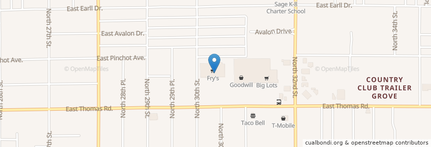 Mapa de ubicacion de Chase en Amerika Syarikat, Arizona, Maricopa County, Phoenix.