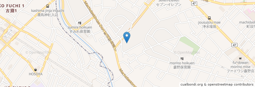 Mapa de ubicacion de 町田市木曽森野コミュニティセンター en 일본, 도쿄도, 町田市.