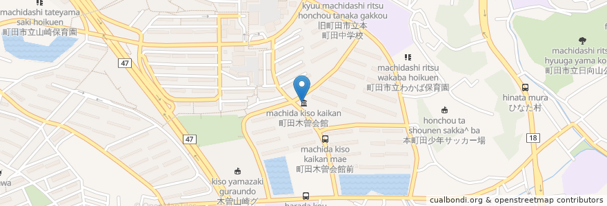 Mapa de ubicacion de 町田木曽会館 en 日本, 東京都, 町田市.