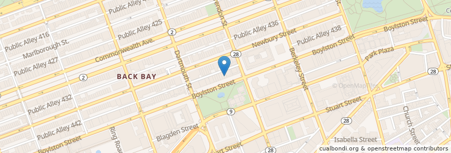 Mapa de ubicacion de Wendy's en Vereinigte Staaten Von Amerika, Massachusetts, Suffolk County, Boston.