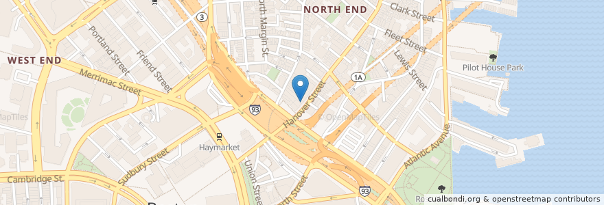 Mapa de ubicacion de CVS Pharmacy en Соединённые Штаты Америки, Массачусетс, Suffolk County, Бостон.