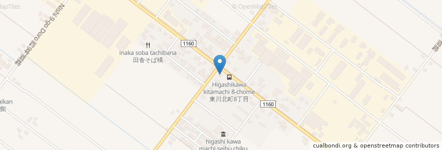 Mapa de ubicacion de 東川八号郵便局 en Japan, 北海道, 上川総合振興局, 上川郡(石狩国), 東川町.
