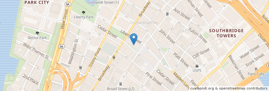Mapa de ubicacion de BRI en États-Unis D'Amérique, New York, New York, New York County, Manhattan Community Board 1, Manhattan.