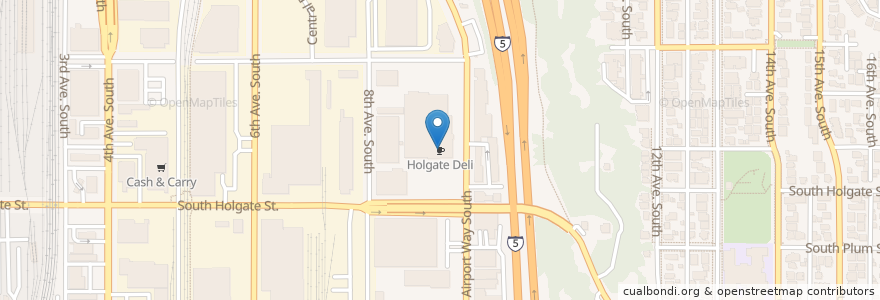 Mapa de ubicacion de Holgate Deli en United States, Washington, King County, Seattle.