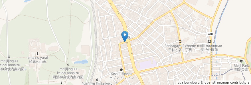 Mapa de ubicacion de asatte en 日本, 東京都, 渋谷区.