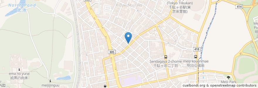 Mapa de ubicacion de まつ家庭料理 en Japão, Tóquio, 渋谷区.