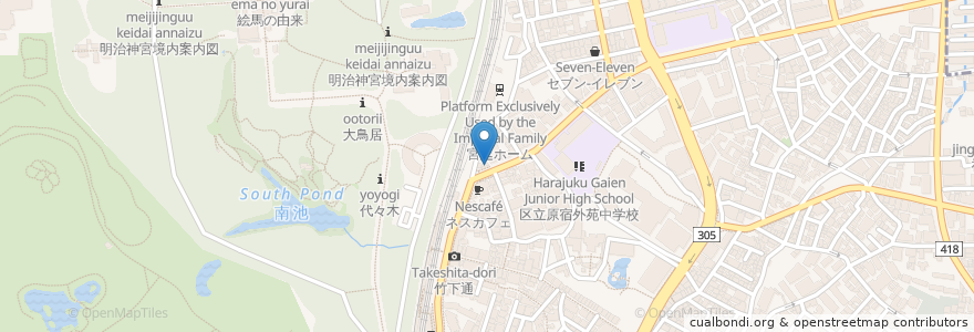 Mapa de ubicacion de AFURI en Japon, Tokyo, 渋谷区.