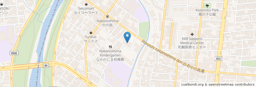 Mapa de ubicacion de サツドラ en اليابان, محافظة هوكايدو, 石狩振興局, 札幌市, 豊平区.