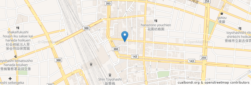 Mapa de ubicacion de ドトールコーヒー en Jepun, 愛知県, 豊橋市.