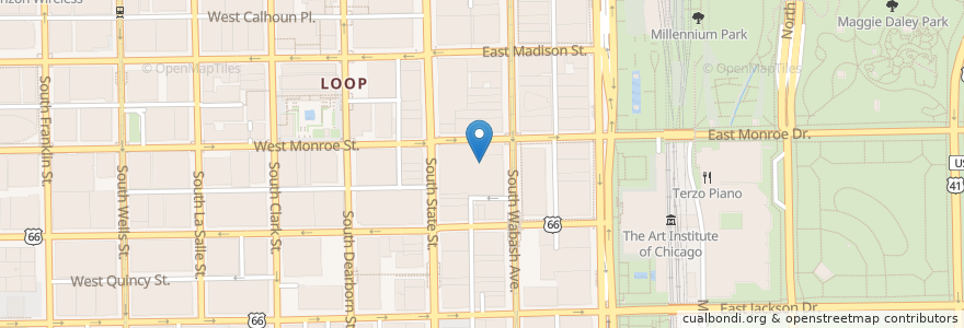 Mapa de ubicacion de Lobby Bar at Palmer House en アメリカ合衆国, イリノイ州, シカゴ.