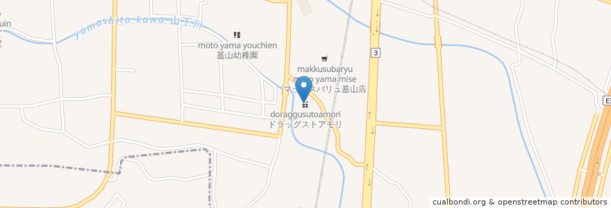Mapa de ubicacion de ドラッグストアモリ en 日本, 佐贺县, 三养基郡, 基山町.