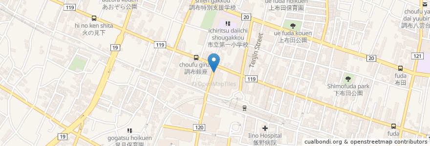 Mapa de ubicacion de ゆめあん食堂 en Japan, 東京都, 調布市.