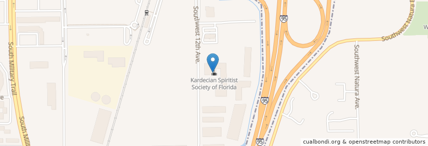 Mapa de ubicacion de Kardecian Spiritist Society of Florida en Vereinigte Staaten Von Amerika, Florida, Broward County, Deerfield Beach.