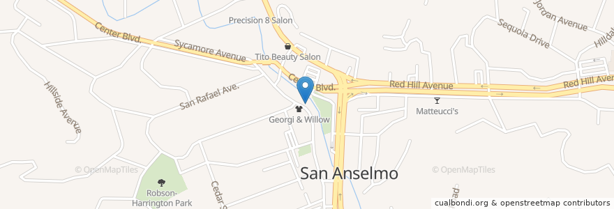 Mapa de ubicacion de L'Appart Resto en 美利坚合众国/美利堅合眾國, 加利福尼亚州/加利福尼亞州, Marin County, San Anselmo.