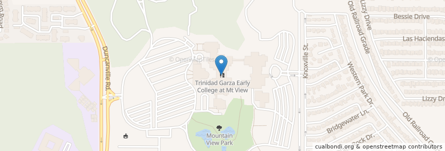 Mapa de ubicacion de Trinidad Garza Early College at Mt View en Соединённые Штаты Америки, Техас, Dallas, Dallas County.
