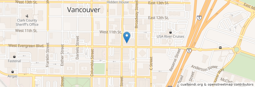 Mapa de ubicacion de Jerusalem Cafe en 美利坚合众国/美利堅合眾國, 华盛顿州 / 華盛頓州, Clark County, Vancouver.