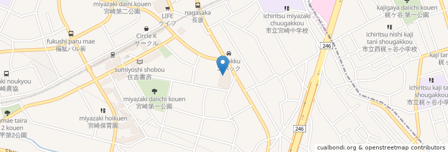 Mapa de ubicacion de JAセレサ川崎本店 en Japan, Kanagawa Prefecture, Kawasaki, Miyamae Ward.