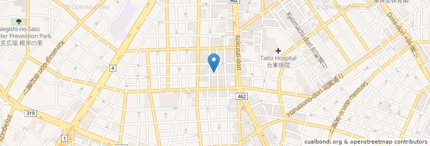 Mapa de ubicacion de 空想カフェ en 일본, 도쿄도, 다이토구.