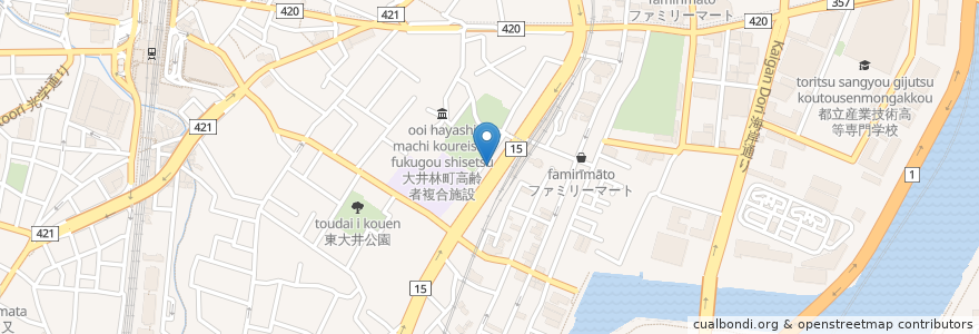Mapa de ubicacion de すき家 en ژاپن, 東京都, 品川区.