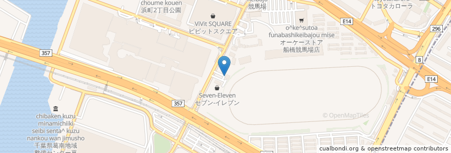 Mapa de ubicacion de 幸楽苑 en Japon, Préfecture De Chiba, 船橋市.