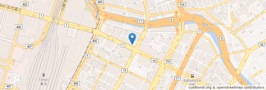 Mapa de ubicacion de The coffe bean & tea leaf en Giappone, Tokyo, 中央区.