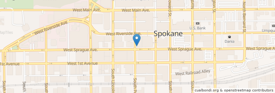 Mapa de ubicacion de Brews Bros. Espresso en 美利坚合众国/美利堅合眾國, 华盛顿州 / 華盛頓州, Spokane County, Spokane.