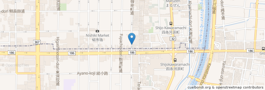 Mapa de ubicacion de Masuya Saketen en Japan, Kyoto Prefecture, Kyoto, Nakagyo Ward.