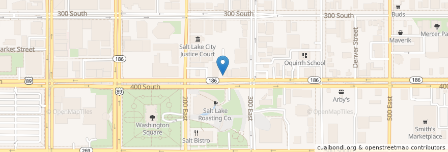 Mapa de ubicacion de Caffe d'bolla en アメリカ合衆国, ユタ州, Salt Lake County, Salt Lake City.