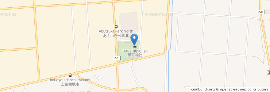 Mapa de ubicacion de 星宮神社 en Japão, 栃木県, 佐野市.