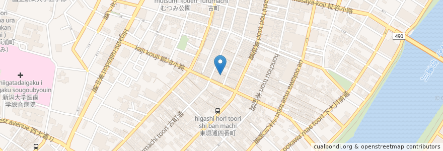 Mapa de ubicacion de ちず屋 en Jepun, 新潟県, 新潟市, 中央区.