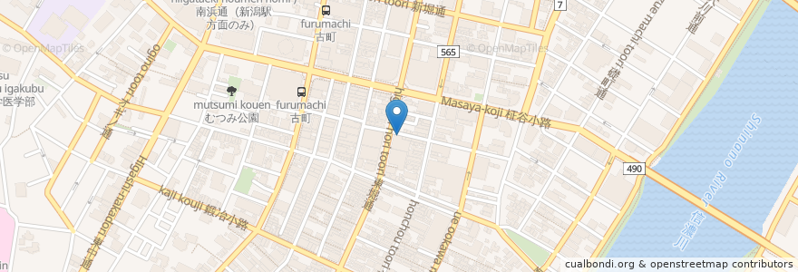 Mapa de ubicacion de 駄菓子屋 en 日本, 新泻县, 新潟市, 中央区.