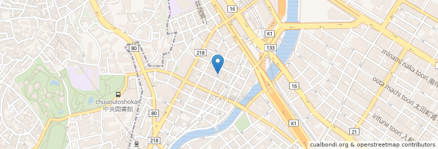 Mapa de ubicacion de 野毛ホルモンセンター en 일본, 가나가와현, 요코하마시, 中区.