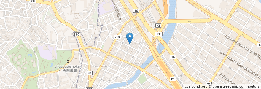 Mapa de ubicacion de もつしげ en 일본, 가나가와현, 요코하마시, 中区.