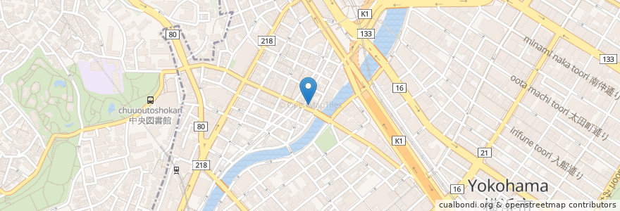 Mapa de ubicacion de キムラ en Japão, 神奈川県, 横浜市, 中区.