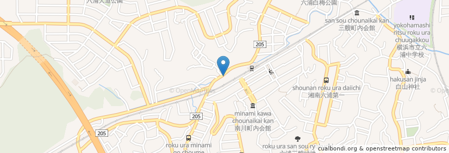 Mapa de ubicacion de 深川歯科 en Japonya, 神奈川県, 横浜市, 金沢区.