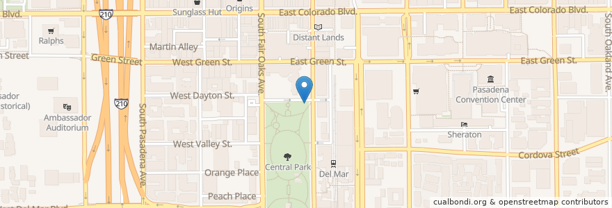 Mapa de ubicacion de Humane Society Fountain en United States, California, Los Angeles County, Pasadena.