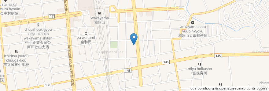 Mapa de ubicacion de 和田胃腸科医院 en Japonya, 和歌山県, 和歌山市.