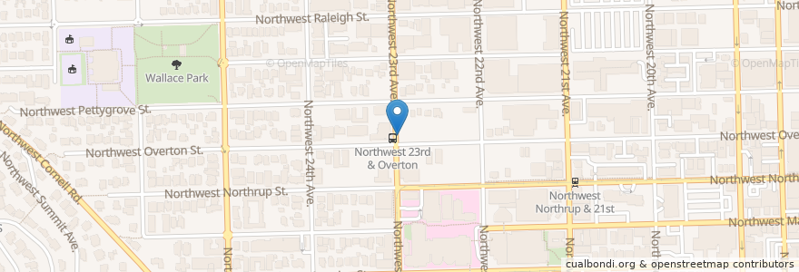 Mapa de ubicacion de Biketown PDX NW 23rd at Overton en Estados Unidos Da América, Oregon, Portland, Multnomah County.